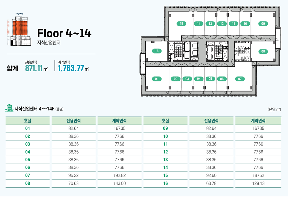 한 개층 전체 입주 가능